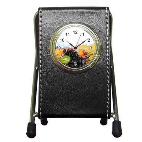 Variety Of Fruit Water Berry Food Splash Kiwi Grape Pen Holder Desk Clock from ArtsNow.com Front
