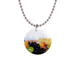 Variety Of Fruit Water Berry Food Splash Kiwi Grape 1  Button Necklace