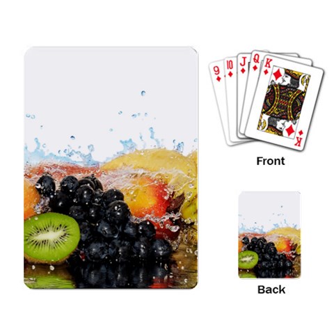 Variety Of Fruit Water Berry Food Splash Kiwi Grape Playing Cards Single Design (Rectangle) from ArtsNow.com Back