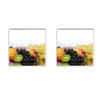 Variety Of Fruit Water Berry Food Splash Kiwi Grape Cufflinks (Square)