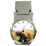 Variety Of Fruit Water Berry Food Splash Kiwi Grape Money Clip Watches