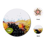 Variety Of Fruit Water Berry Food Splash Kiwi Grape Playing Cards Single Design (Round)