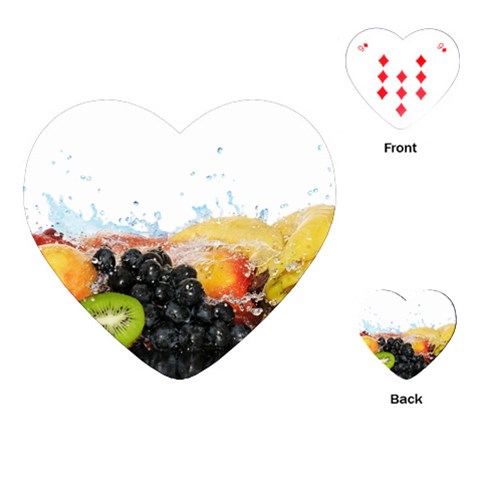 Variety Of Fruit Water Berry Food Splash Kiwi Grape Playing Cards Single Design (Heart) from ArtsNow.com Front