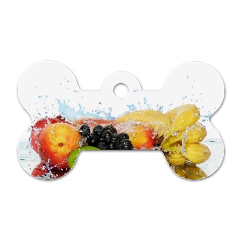 Variety Of Fruit Water Berry Food Splash Kiwi Grape Dog Tag Bone (Two Sides) from ArtsNow.com Front