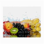 Variety Of Fruit Water Berry Food Splash Kiwi Grape Small Glasses Cloth (2 Sides)