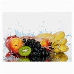 Variety Of Fruit Water Berry Food Splash Kiwi Grape Large Glasses Cloth