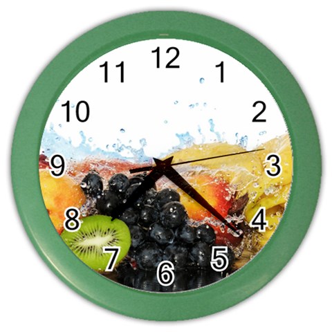 Variety Of Fruit Water Berry Food Splash Kiwi Grape Color Wall Clock from ArtsNow.com Front