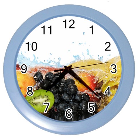 Variety Of Fruit Water Berry Food Splash Kiwi Grape Color Wall Clock from ArtsNow.com Front
