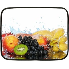 Variety Of Fruit Water Berry Food Splash Kiwi Grape Two Sides Fleece Blanket (Mini) from ArtsNow.com 35 x27  Blanket Back