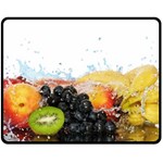 Variety Of Fruit Water Berry Food Splash Kiwi Grape Fleece Blanket (Medium)