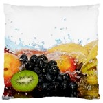 Variety Of Fruit Water Berry Food Splash Kiwi Grape Large Cushion Case (One Side)