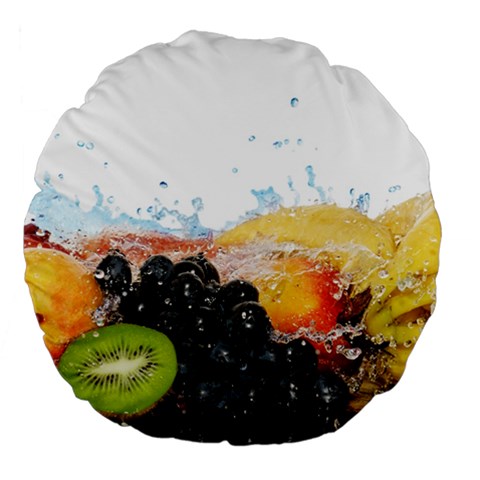 Variety Of Fruit Water Berry Food Splash Kiwi Grape Large 18  Premium Round Cushions from ArtsNow.com Front