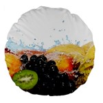 Variety Of Fruit Water Berry Food Splash Kiwi Grape Large 18  Premium Round Cushions