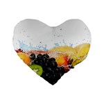 Variety Of Fruit Water Berry Food Splash Kiwi Grape Standard 16  Premium Heart Shape Cushions