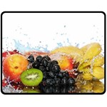 Variety Of Fruit Water Berry Food Splash Kiwi Grape Two Sides Fleece Blanket (Medium)