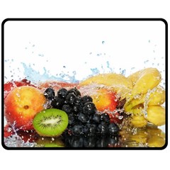 Variety Of Fruit Water Berry Food Splash Kiwi Grape Two Sides Fleece Blanket (Medium) from ArtsNow.com 58.8 x47.4  Blanket Back