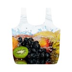 Variety Of Fruit Water Berry Food Splash Kiwi Grape Full Print Recycle Bag (M)