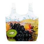 Variety Of Fruit Water Berry Food Splash Kiwi Grape Full Print Recycle Bag (L)