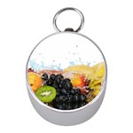 Variety Of Fruit Water Berry Food Splash Kiwi Grape Mini Silver Compasses