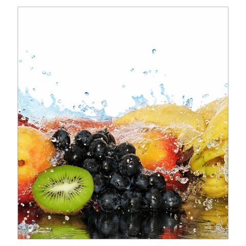Variety Of Fruit Water Berry Food Splash Kiwi Grape Drawstring Pouch (Large) from ArtsNow.com Front