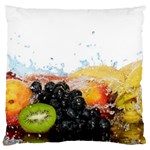 Variety Of Fruit Water Berry Food Splash Kiwi Grape Standard Premium Plush Fleece Cushion Case (One Side)