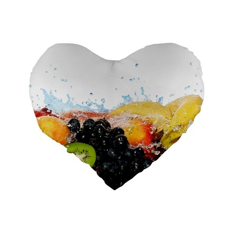 Variety Of Fruit Water Berry Food Splash Kiwi Grape Standard 16  Premium Flano Heart Shape Cushions from ArtsNow.com Back