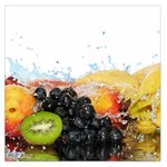 Variety Of Fruit Water Berry Food Splash Kiwi Grape Square Satin Scarf (36  x 36 )