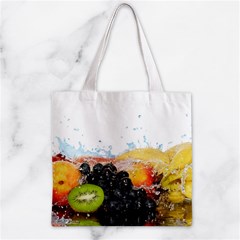 Variety Of Fruit Water Berry Food Splash Kiwi Grape Zipper Grocery Tote Bag from ArtsNow.com Back