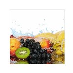 Variety Of Fruit Water Berry Food Splash Kiwi Grape Square Satin Scarf (30  x 30 )