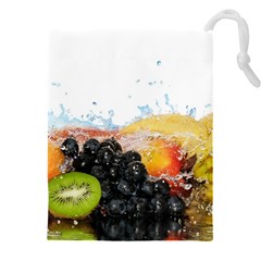 Variety Of Fruit Water Berry Food Splash Kiwi Grape Drawstring Pouch (4XL) from ArtsNow.com Front