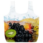 Variety Of Fruit Water Berry Food Splash Kiwi Grape Full Print Recycle Bag (XXL)