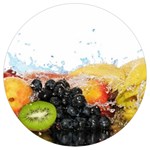 Variety Of Fruit Water Berry Food Splash Kiwi Grape Round Trivet