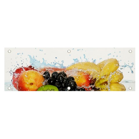 Variety Of Fruit Water Berry Food Splash Kiwi Grape Banner and Sign 6  x 2  from ArtsNow.com Front