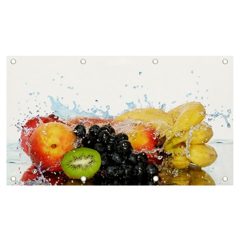 Variety Of Fruit Water Berry Food Splash Kiwi Grape Banner and Sign 7  x 4  from ArtsNow.com Front