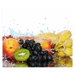 Variety Of Fruit Water Berry Food Splash Kiwi Grape Premium Plush Fleece Blanket (Small)