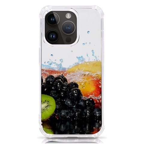 Variety Of Fruit Water Berry Food Splash Kiwi Grape iPhone 14 Pro TPU UV Print Case from ArtsNow.com Front