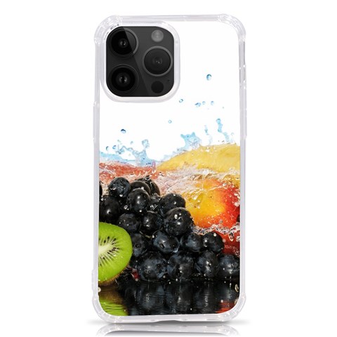 Variety Of Fruit Water Berry Food Splash Kiwi Grape iPhone 14 Pro Max TPU UV Print Case from ArtsNow.com Front