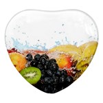 Variety Of Fruit Water Berry Food Splash Kiwi Grape Heart Glass Fridge Magnet (4 pack)