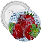 Red Strawberries Water Squirt Strawberry Fresh Splash Drops 3  Buttons