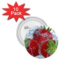 Red Strawberries Water Squirt Strawberry Fresh Splash Drops 1.75  Buttons (10 pack)