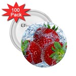 Red Strawberries Water Squirt Strawberry Fresh Splash Drops 2.25  Buttons (100 pack) 