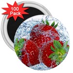 Red Strawberries Water Squirt Strawberry Fresh Splash Drops 3  Magnets (100 pack)