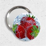 Red Strawberries Water Squirt Strawberry Fresh Splash Drops 2.25  Handbag Mirrors