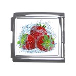 Red Strawberries Water Squirt Strawberry Fresh Splash Drops Mega Link Italian Charm (18mm)