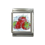 Red Strawberries Water Squirt Strawberry Fresh Splash Drops Italian Charm (13mm)