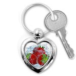 Red Strawberries Water Squirt Strawberry Fresh Splash Drops Key Chain (Heart)