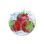 Red Strawberries Water Squirt Strawberry Fresh Splash Drops Magnet 3  (Round)