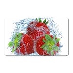 Red Strawberries Water Squirt Strawberry Fresh Splash Drops Magnet (Rectangular)