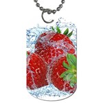 Red Strawberries Water Squirt Strawberry Fresh Splash Drops Dog Tag (One Side)