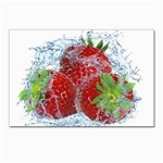 Red Strawberries Water Squirt Strawberry Fresh Splash Drops Postcard 4 x 6  (Pkg of 10)